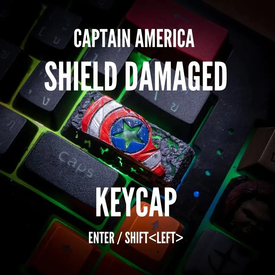Captain Shield Damaged Keycap