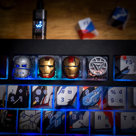 Iron Man Helmet Keycap Set