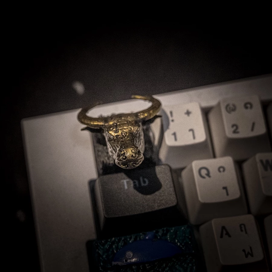 Bronze Bull Head Keycap Artisan Keycap งานแฮนด์เมด