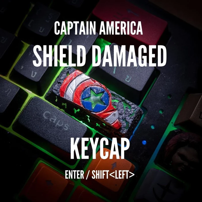 Captain Shield Damaged Keycap